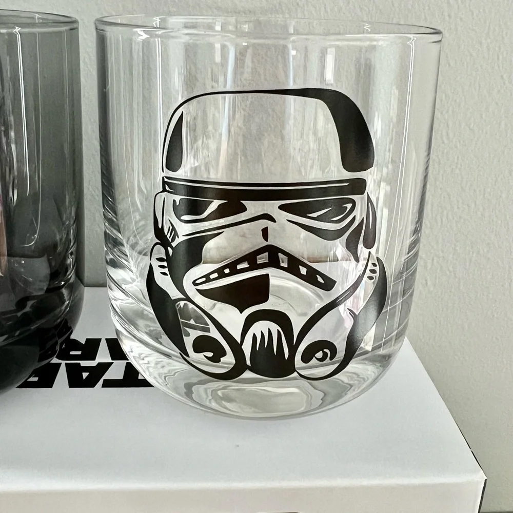 JoyJolt Star Wars Dark Side Monochrome Short Drinking Glasses - Set of 2